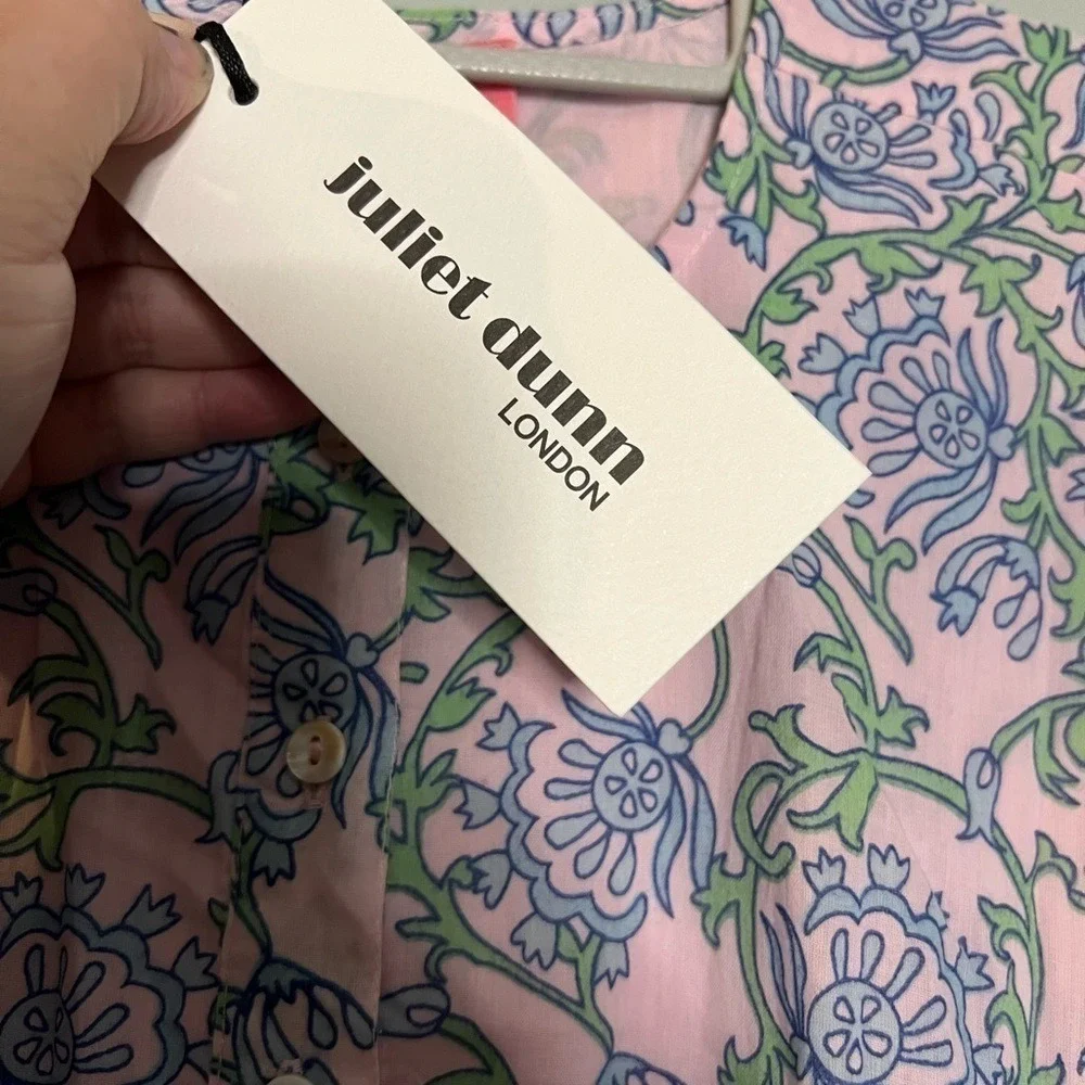 NWT Juliet‎ Dunn London pink dress Preppy Girl Palm Beach dress